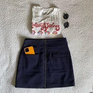 ✨ 3 for$20 F21 LA:CA  Navy Zip Mini Skirt